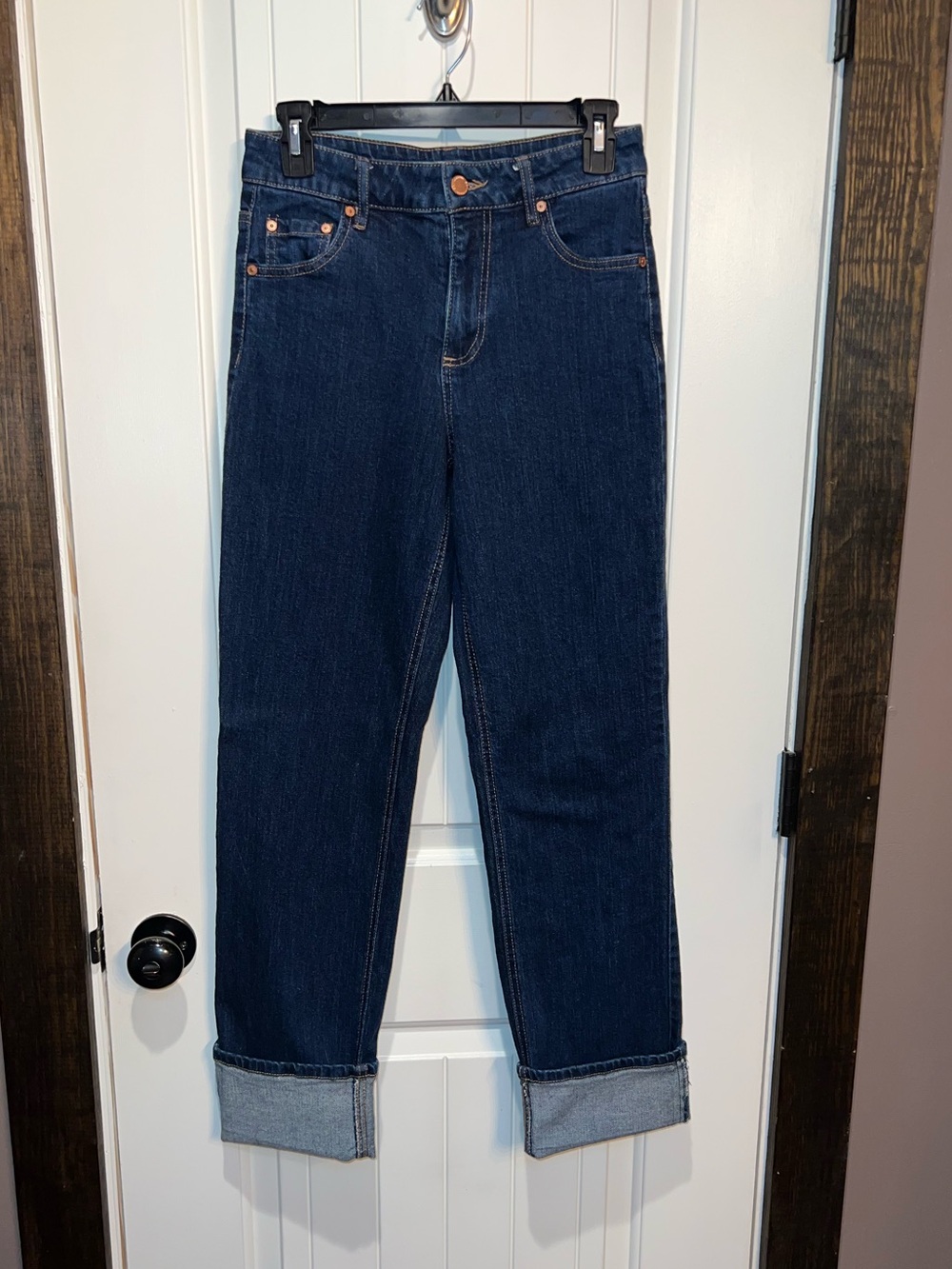 Oat New York Dark Blue Women's Cuffed Jeans